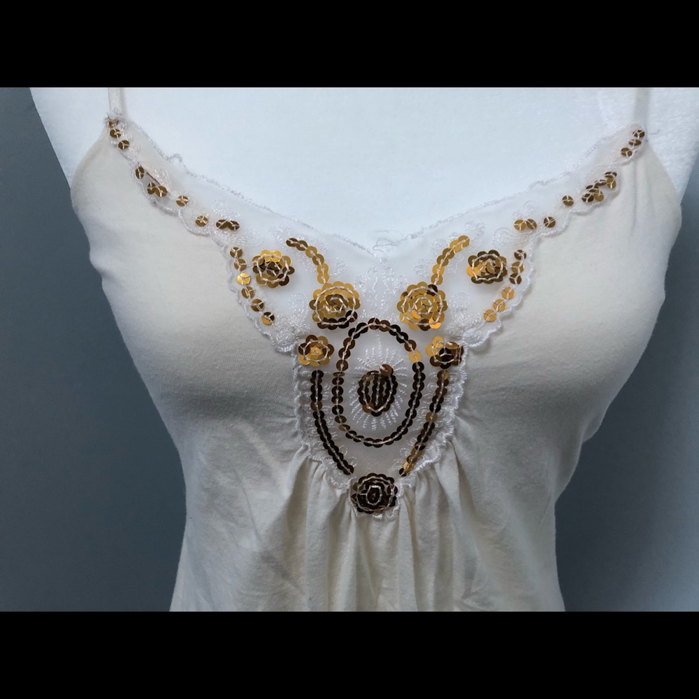 Vintage Sequin Gold and Cream Camisole - Picture 4 of 7
